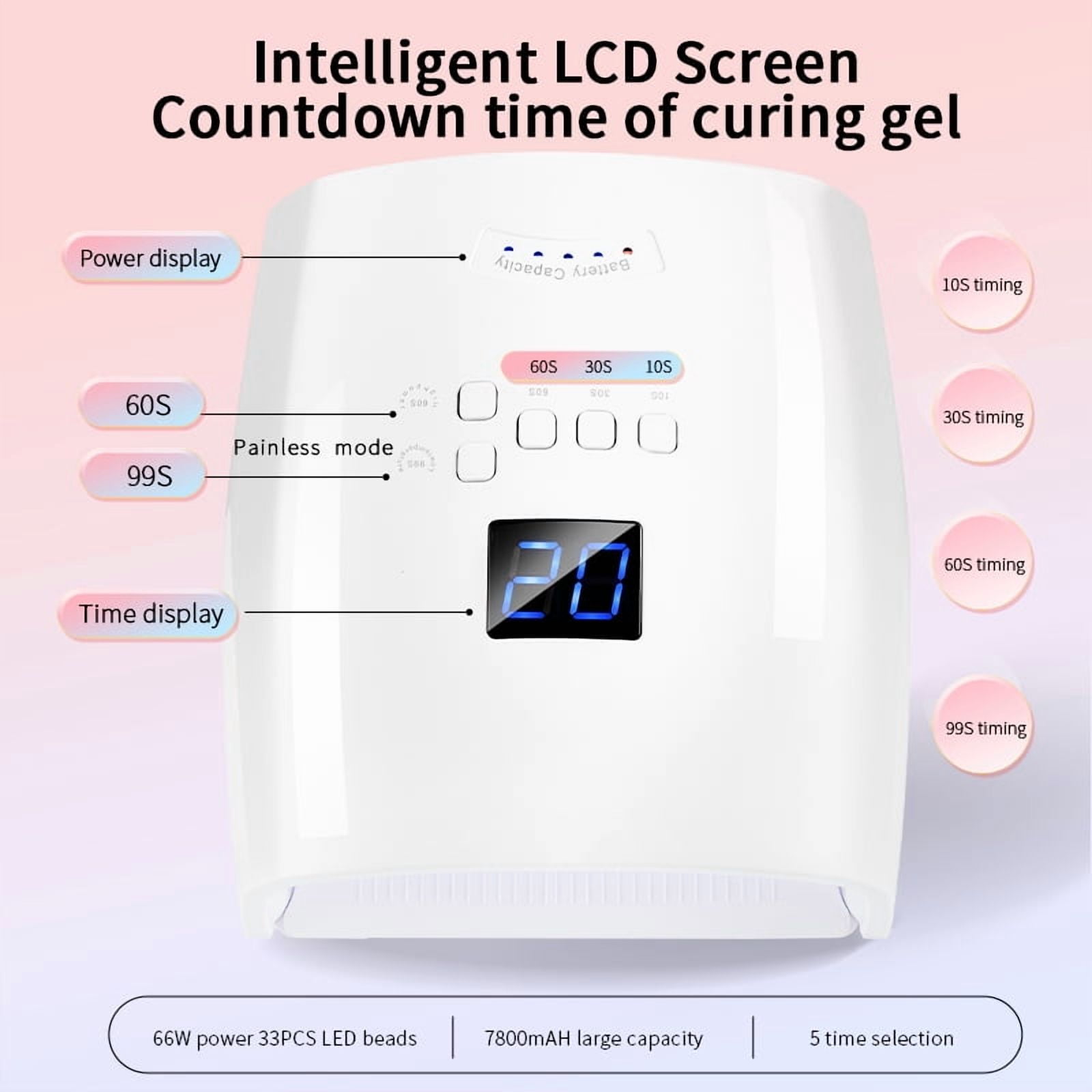 New Nail Lamp 66w Whitening Nail Machine S10 Wireless Phototherapy Lamp Charging Nail Phototherapy Machine Nail Dryer