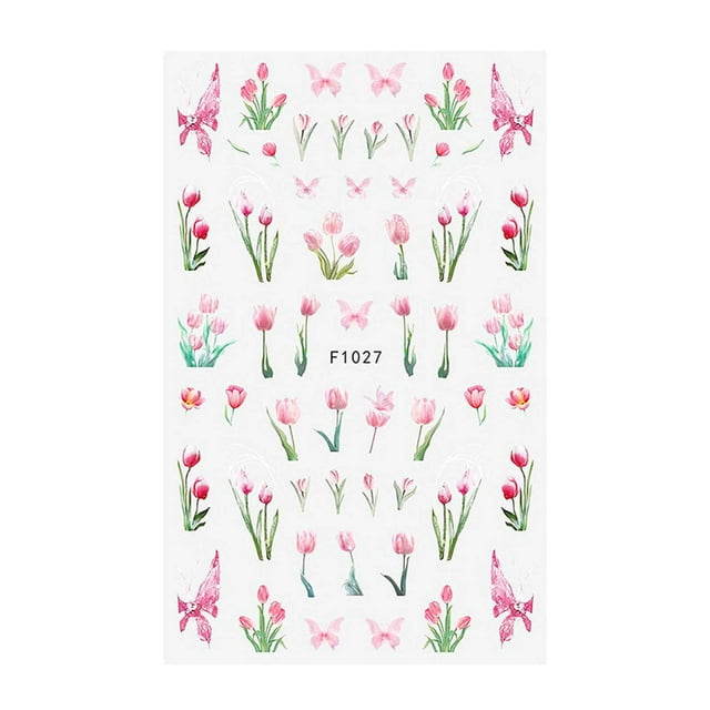 New Nail Stickers For Spring Fresh Flowers Daisies Butterflies Nail