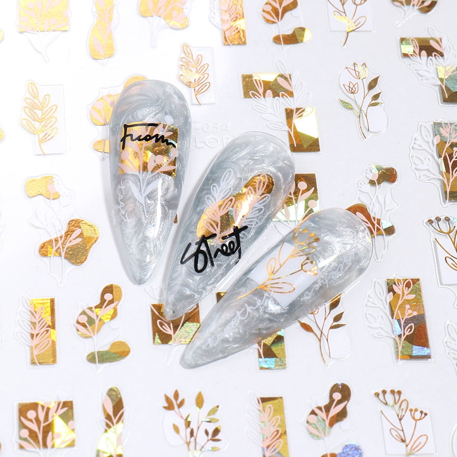 New Nail Stickers Ins Platinum Back Glue - Walmart.com