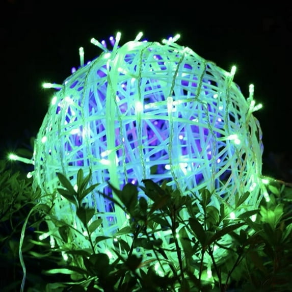 New New Year Multiple Colors Outdoor Garden 20CM Rattan Ball LED Fairy Light String Fairy Light String Hanging Light GREEN