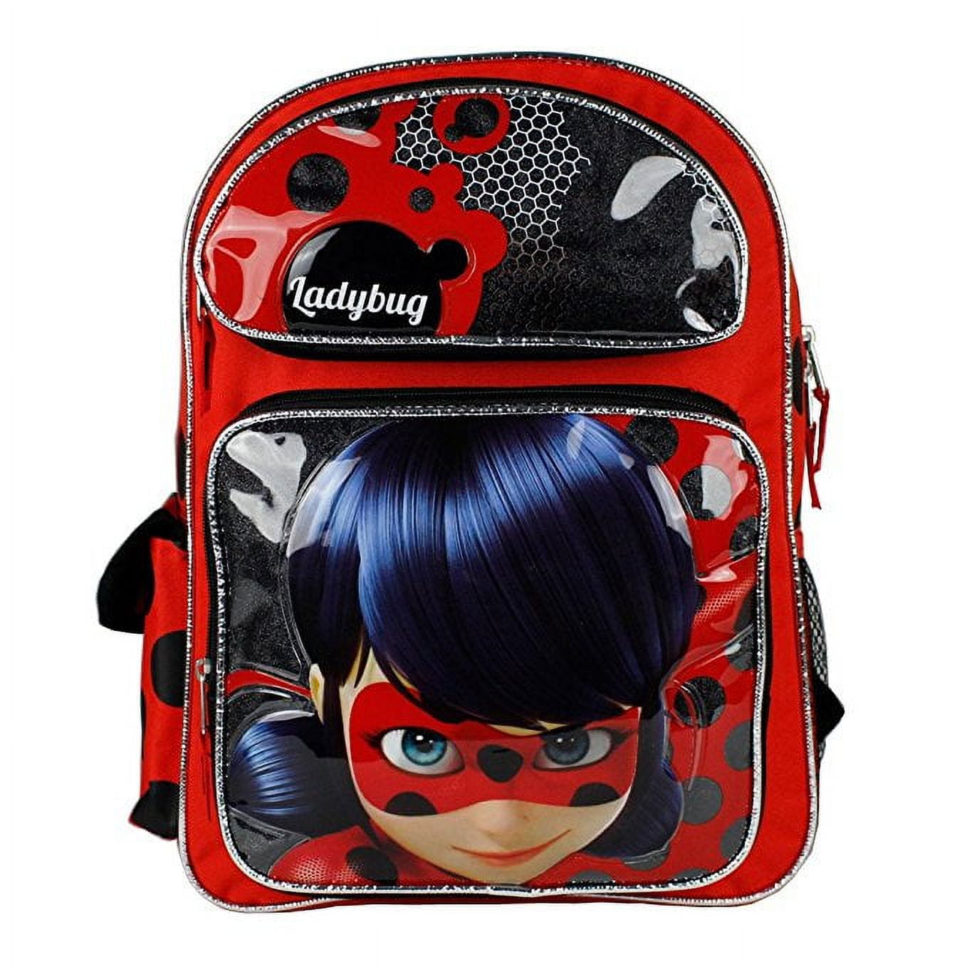 Miraculous Ladybug Cat Noir Backpack for Girls and Boys, 16 inch, Black