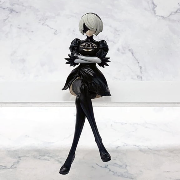 New NieR Automata Yorha Type A No.2 (Sitting Ver) Character Anime Model Statue Action Figures Desktop Ornament Popular Decorations Fan Souvenirs Creative Gift Collectable