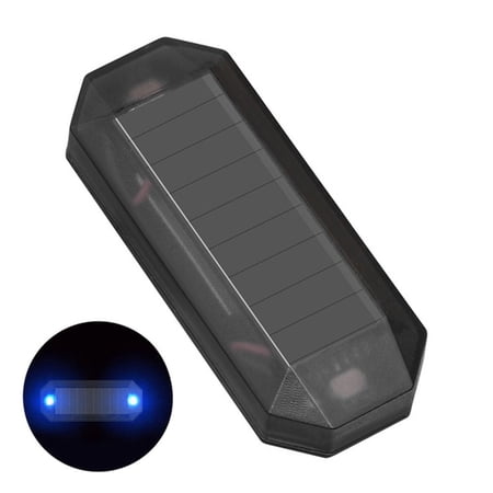 New Night Ride Tail Light Mini Strobe Warning Light Car Solar LED Light Anti-Theft Caution Lamp BLUE