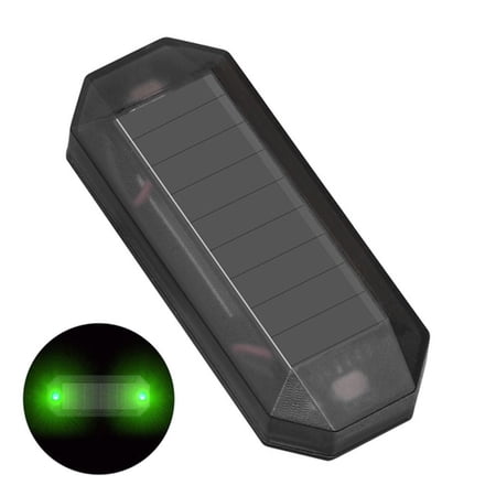 New Night Ride Tail Light Mini Strobe Warning Light Car Solar LED Light Anti-Theft Caution Lamp GREEN