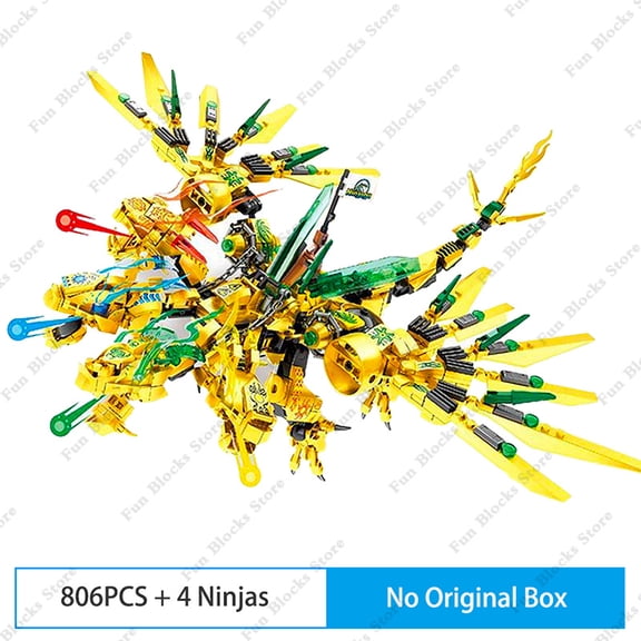 New Ninja Lloyd Golden Ultra Flying Dragon Building Block Set Fighter Figures Classic Movie Model Brick Toys for Kids Boys Gifts