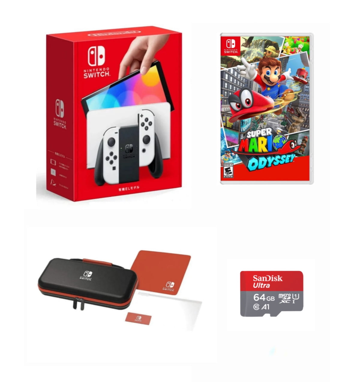 New Nintendo Switch OLED Model White Joy Con 64GB Console HD Screen -  Bundle - The Legend of Zelda: Breath of the Wild - PowerA Nintendo Switch  Case