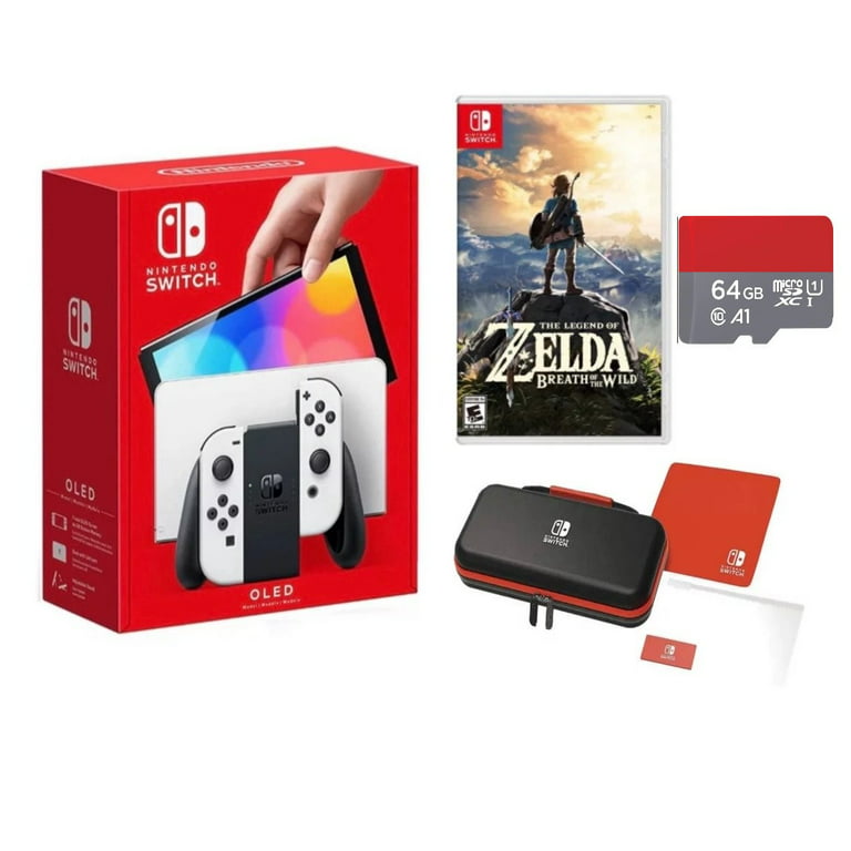 Nintendo Switch OLED with Pro Controller and The Legend of Zelda: Breath of  the Wild Game Bundle NS-HEGSKAAAA White - US