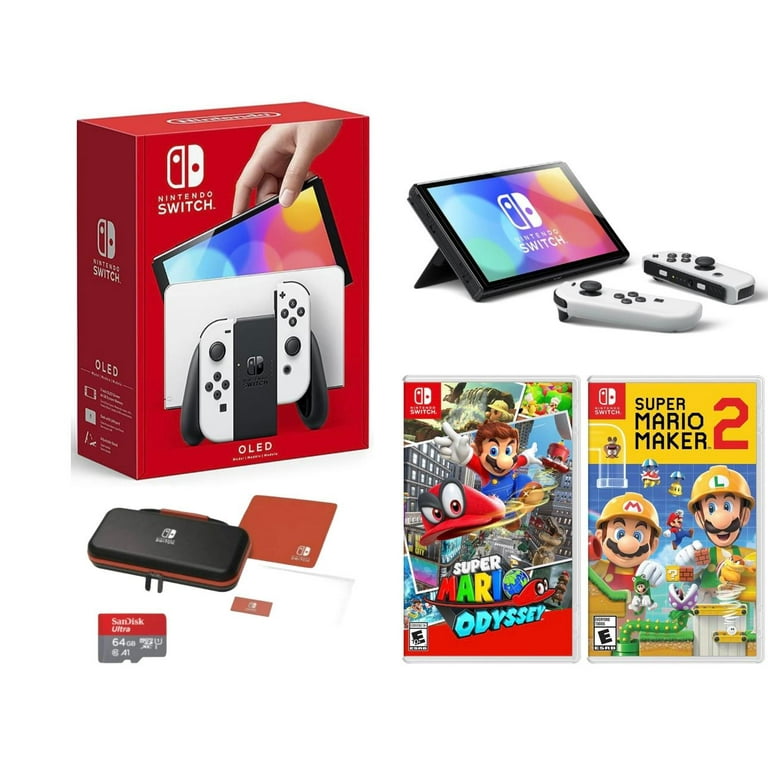 【★超目玉】 Switch Nintendo OLED HD Console, 64GB Con, Joy White - Model 家庭用ゲーム機本体