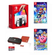 Nintendo Switch OLED Model with Mario Rabbids Sparks of Hope + Kirby's Return to Dreamland, White
