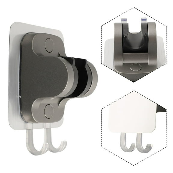 New No-punch Shower Head Bracket With Hook Adjustable Shower Base Holder Shower Mounting Brackets Adhesive Bathroom Accessories Black Smile Home