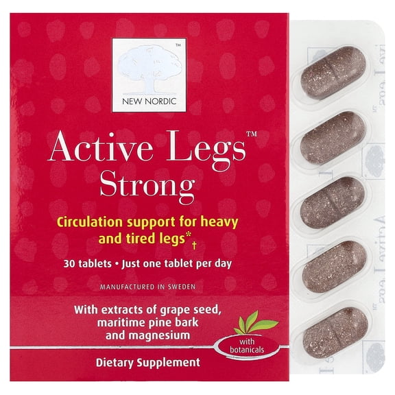 New Nordic Active Legs Strong | Circulation Support Supplement | 30 Tablets
