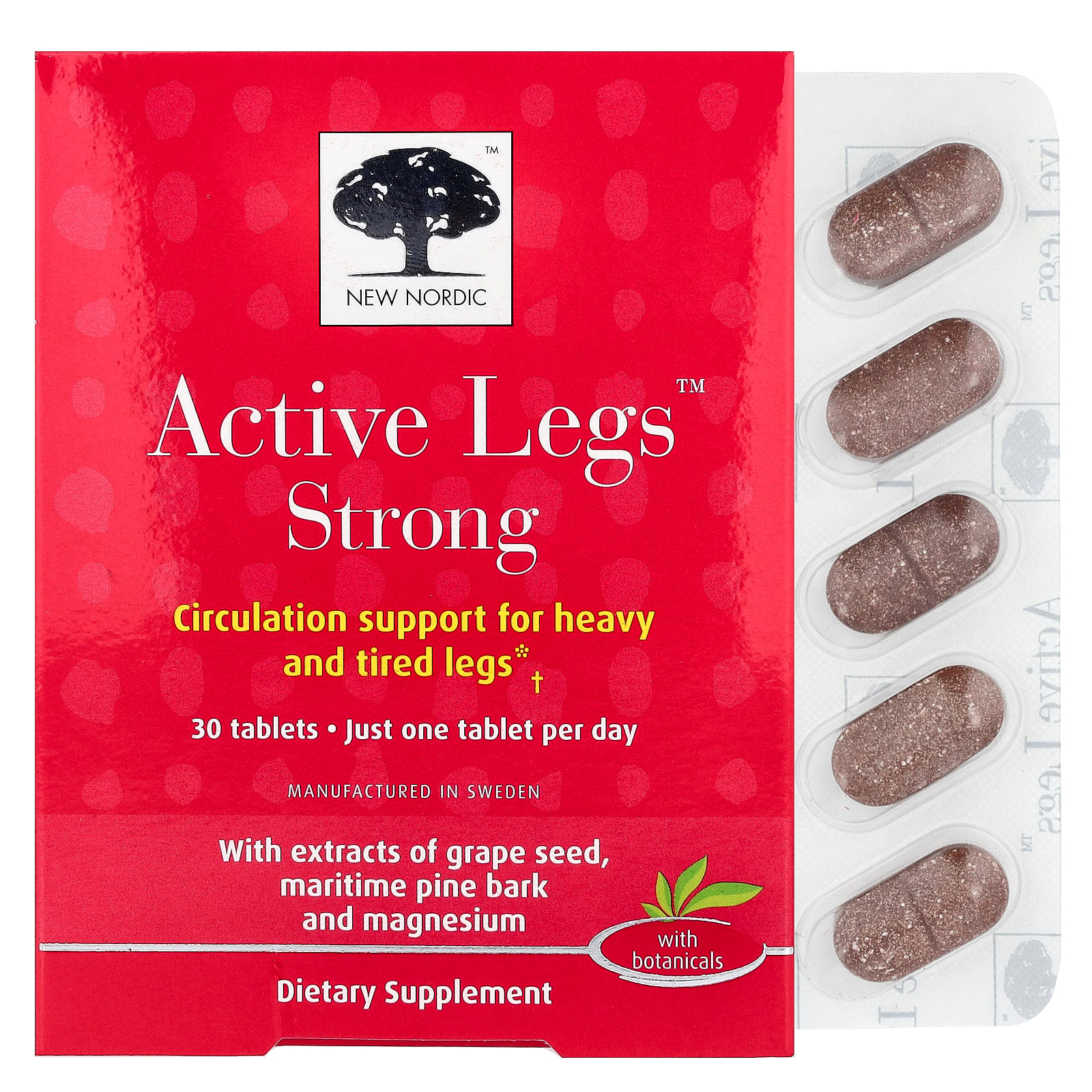 New Nordic Active Legs Strong | Circulation Support Supplement | 30 Tablets