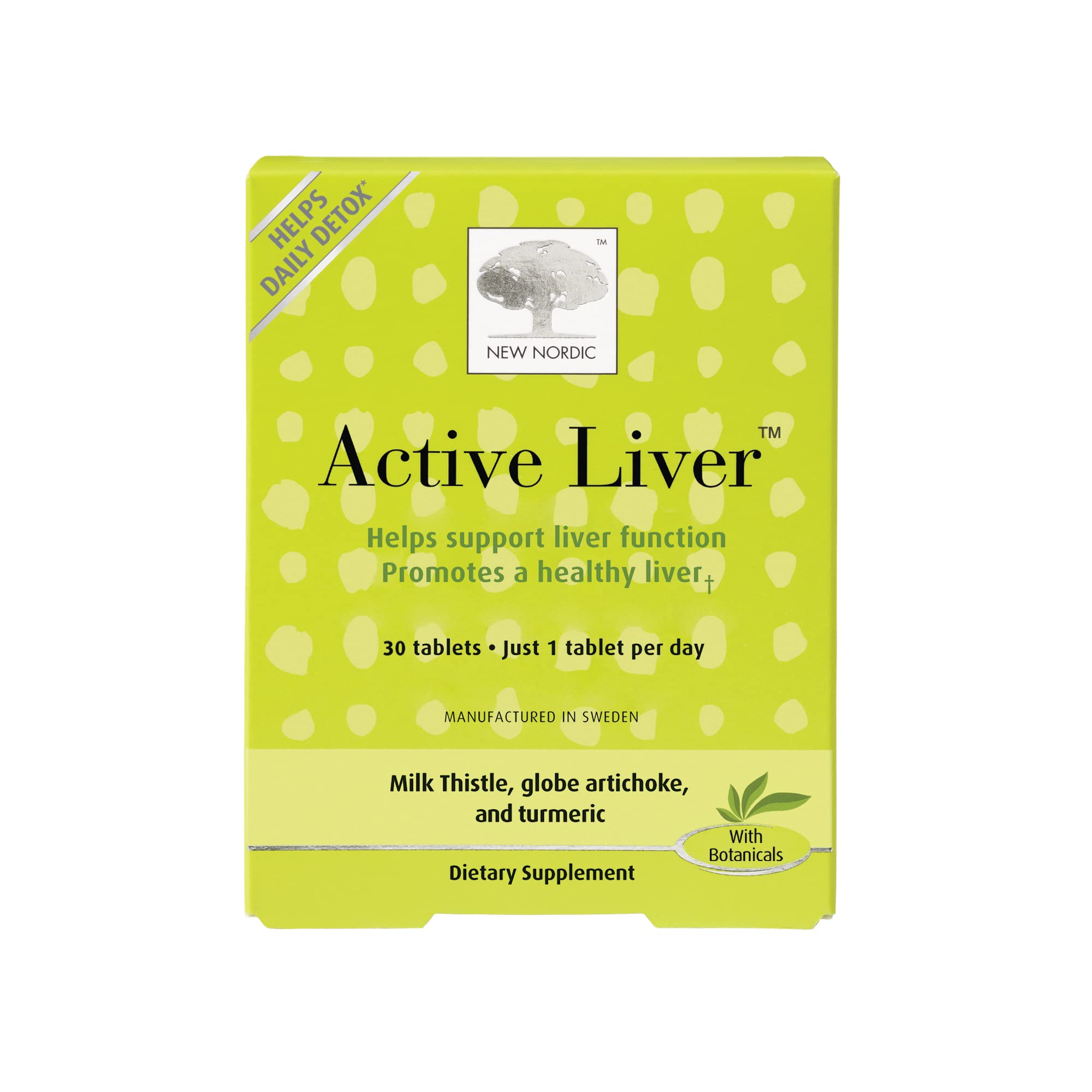 New Nordic Active Liver Daily Detox & Repair Supplement Milk Thistle, Artichoke & Turmeric