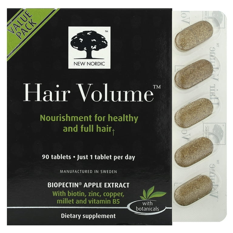 New Nordic Hair Volume Tablets | Healthy Hair Growth, Reduce