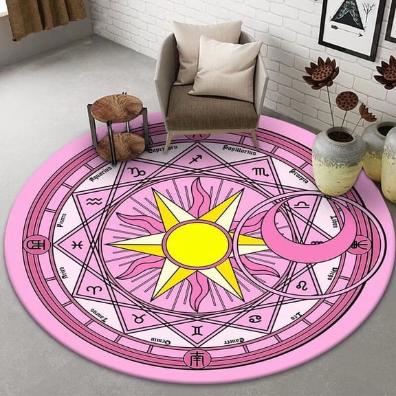 New Nordic Round Living Room Carpet Cloakroom Non-slip Floor Mats Washable Home r Circular Rugs Magic Circle Chair Mat Tapis
