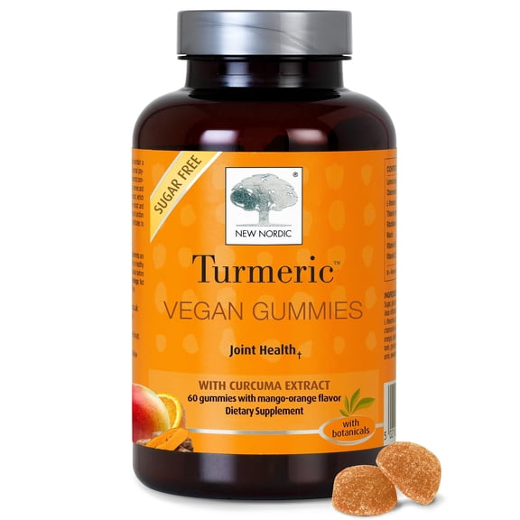 NEW NORDIC Turmeric Curcumin Gummies - 300 mg Joint Health Sugar Free Supplement - 60 Count