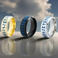 thumbnail image 1 of New Nordic Viking Men's Ring, Rune Rune Titanium Steel Jewelry, Handmade,8, 1 of 6