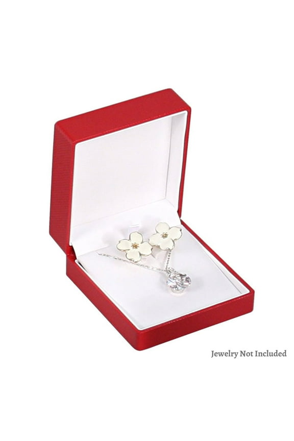 New Novel Box Premium Red Textured Jewelry Earring Pendant Combination Box