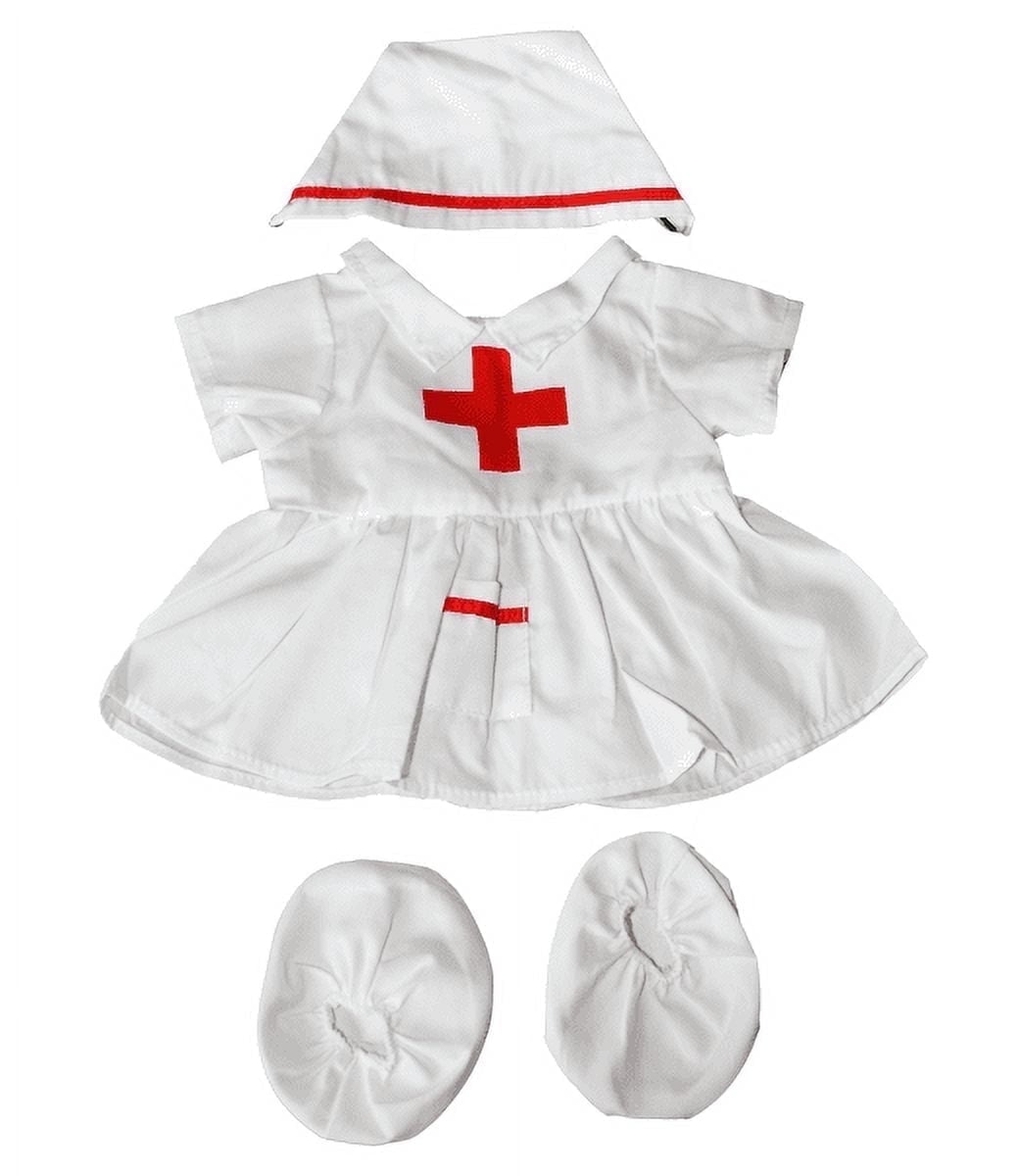 Plush Gear Nurse Costume Outfit 14"-18" Pretend Play Dress-Up Role-Play Medical Uniform Gift for Kids