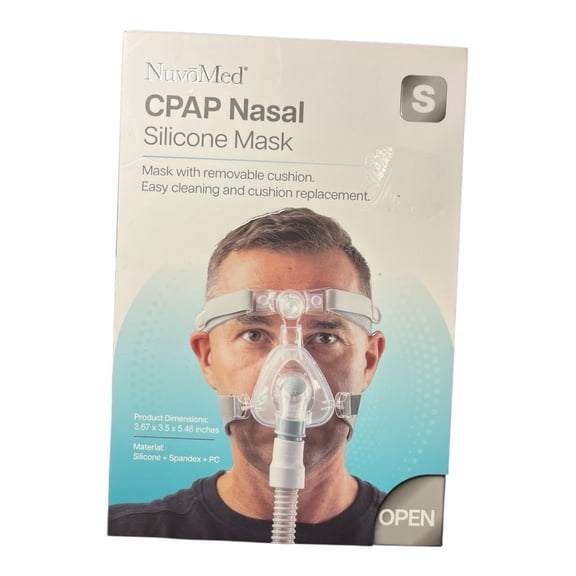 New NuvoMed CPAP Nasal Silicone Mask Size S Small + Headgear | Removable Cushion
