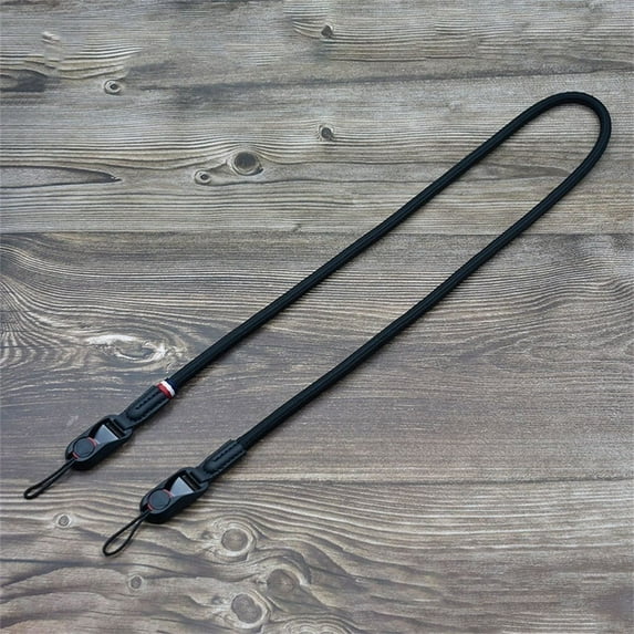 New Nylon Umbrella Rope Camera Neck Belt Quick Insert Buckle Hiking Rope Camera Wrist Strap Camera Strap BLACK
