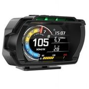 New OBD+GPS Speedometer Car Head-Up Display HUD Overspeed Alarm Water Temp Tachometer LCD Display Oil Temperature Gauge