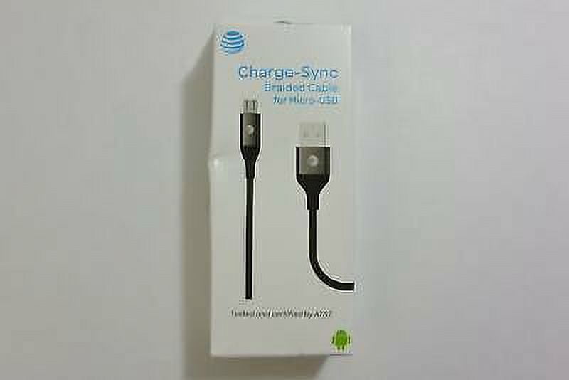 Brandclub - New OEM AT&T 4Ft Black Braided Micro-USB Cable