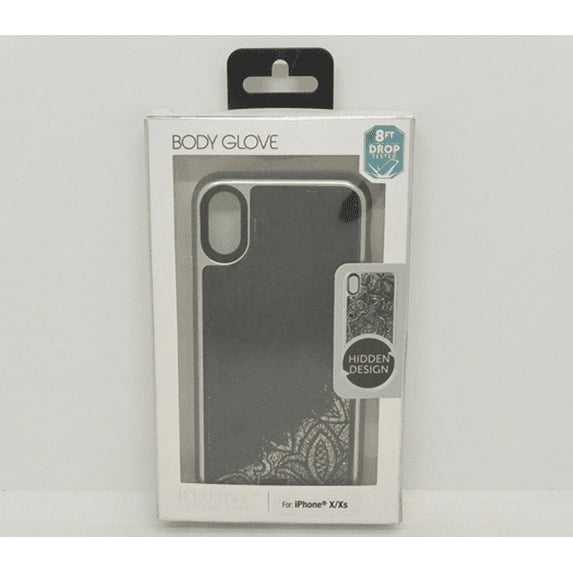 New OEM Body Glove Illusive Glitter Silver Lace Case For iPhone X & iPhone XS