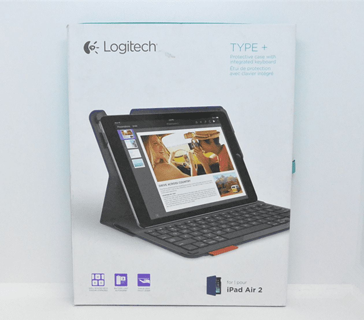 New OEM Logitech Type+ Black Protective Case with Keyboard For iPad Air