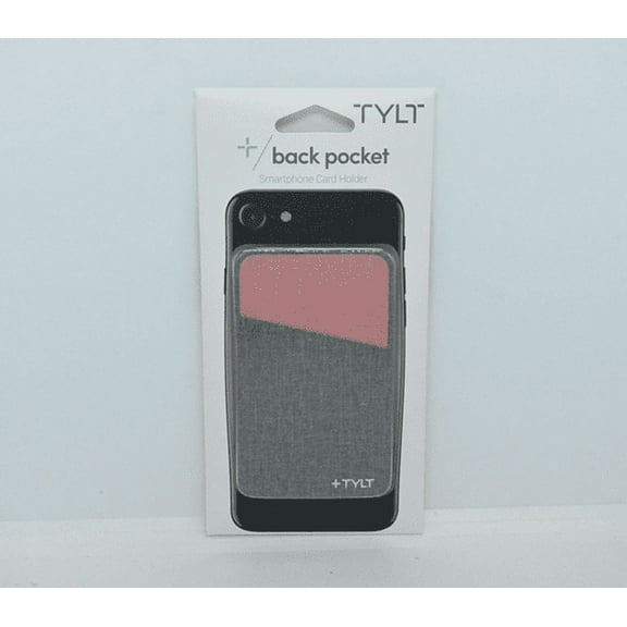 New OEM TYLT Slide Back Pocket Gray/Pink Smartphone Card Holder