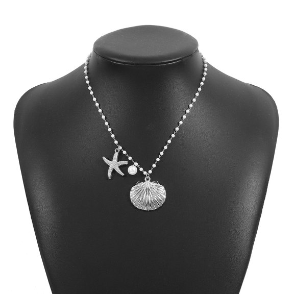 New Ocean series pearl necklace with a light luxury and high-end feel, starfish shell collarbone necklace