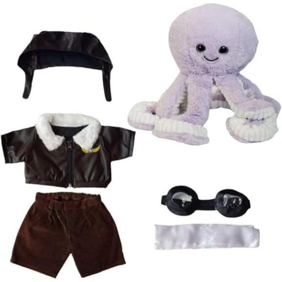 New Ocean the Octopus 16-inch Stuffed Animal in Pilot Outfit & Goggles - Soft & Cuddly Plush Toy for Kids