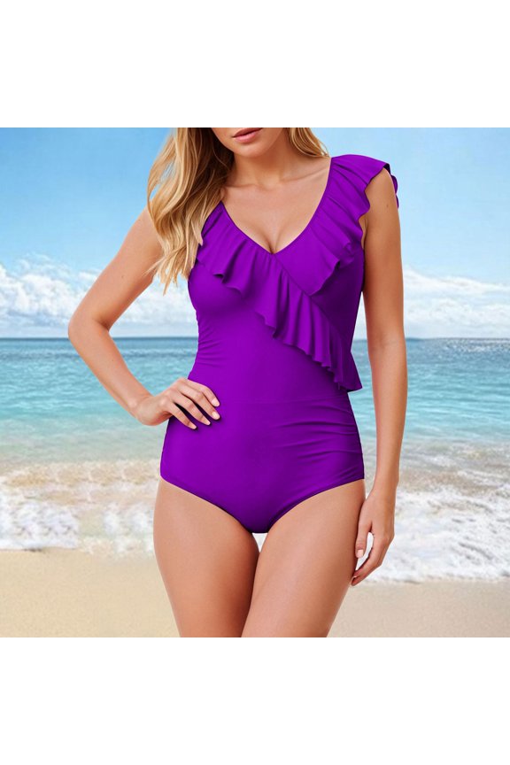 Women's Bikini Split Print Sexy Hot Diamonds Gather Bikini Swimsuit