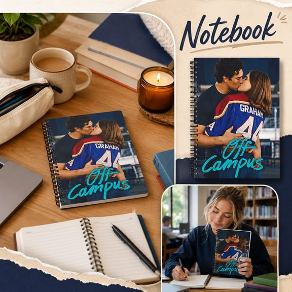 New Off Campus Themed Spiral Notebook | Romantic Kissing Scene Cover | Fan Merchandise for Journaling, Note - Taking & Collecting