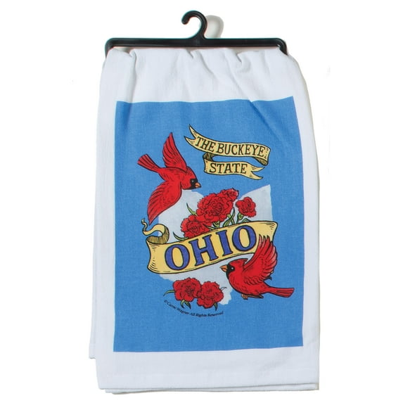 New Ohio Nickname Flour Sack Kitchen Towel, The Buckeye State, 26" Square