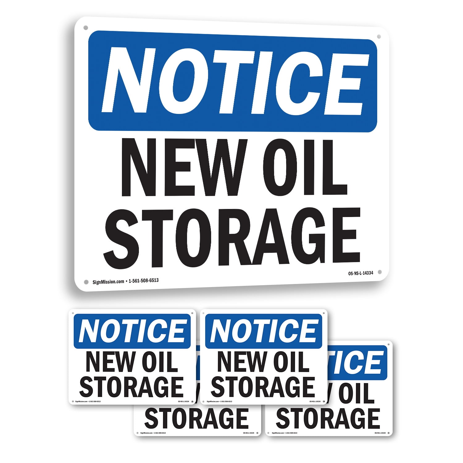 New Oil Storage OSHA Notice Rigid Plastic Sign 24 Inch x 18 Inch - 5 ...