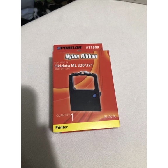 New Okidata Microline 320 321 Black Nylon Ribbon By Porelon #11509