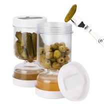 New Olive Container Hourglass Jar with Strainer Flip Pickle Container Olive and Pickle Strainer Jar, for Airtight Food Storage