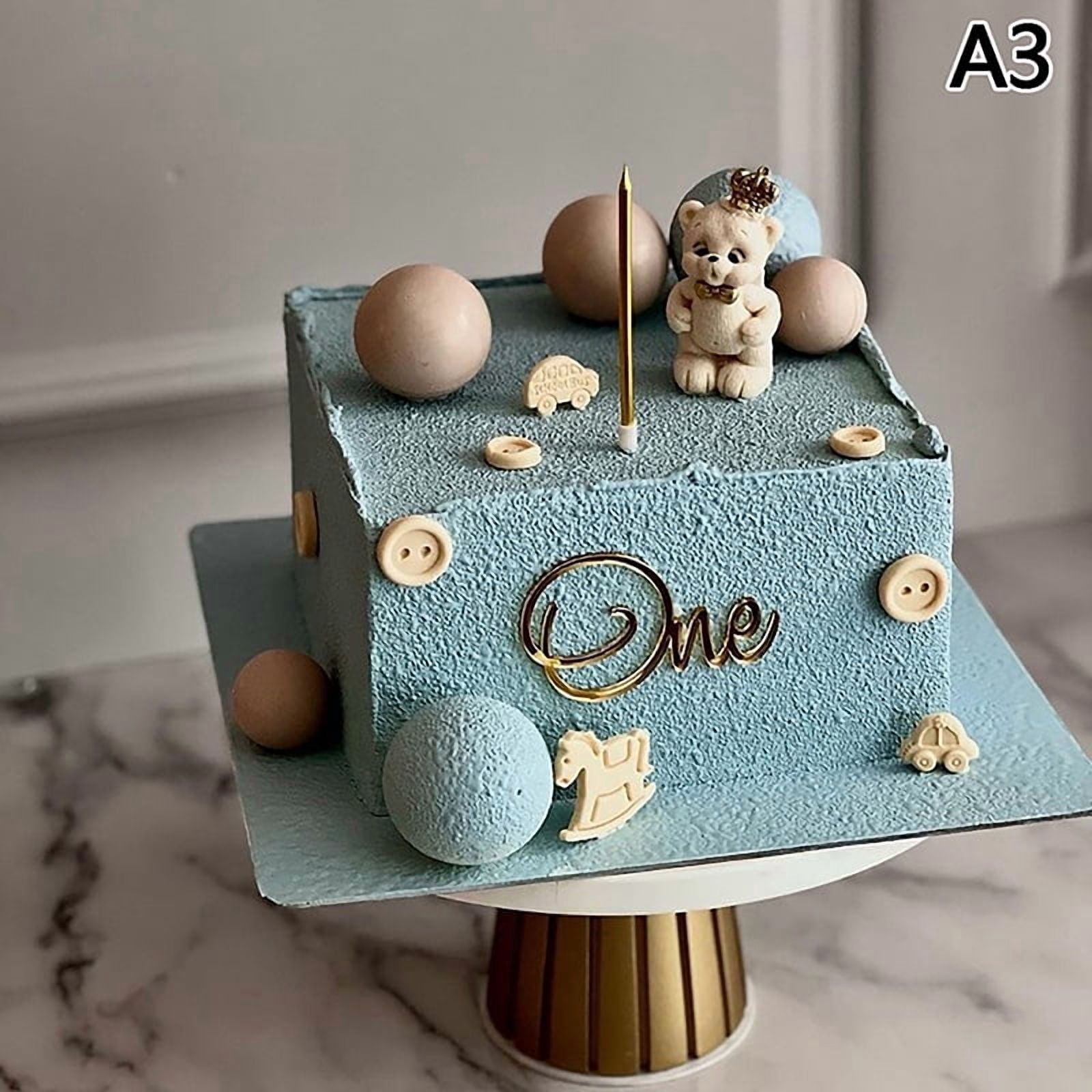New One Happy Birthday Cake Topper Acrylic Rose Gold One Cupcake Topper ...