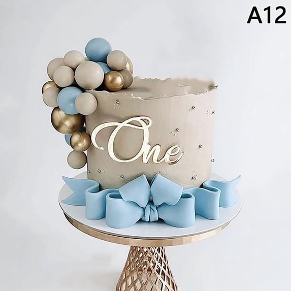 New One Happy Birthday Cake Topper Acrylic Rose Gold One Cupcake Topper ...