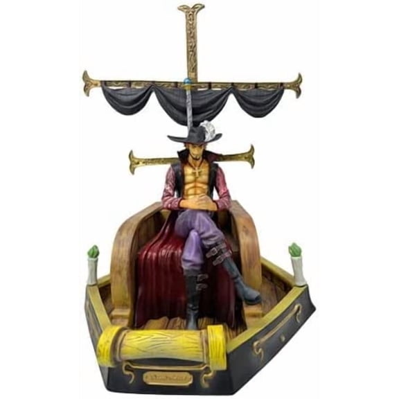 New One Piece: Dracule Mihawk Collectible Character Figurine Animated Statue Desktop Ornament Cartoon Room Decorations Craft Collection Anime Memorial Gift