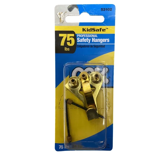 New Ook 53102 Steel Tremor Picture Hanger With Blue Nails, Brass Plated, 75 Lb