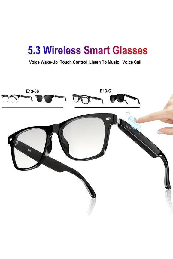 New Open Wireless Smart Glasses | High Resolution Audio with Touch & Voice Control | Built-in Mic & Speaker for Music & Calls | Sleek Unisex Design for Office & Outdoor Use | Ideal Study Aid & Gift