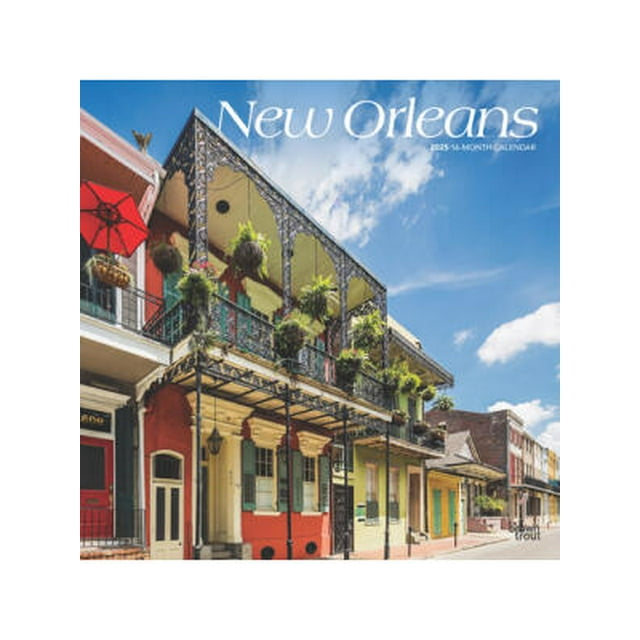 New Orleans 2025 12 X 24 Inch Monthly Square Wall Calendar PlasticFree