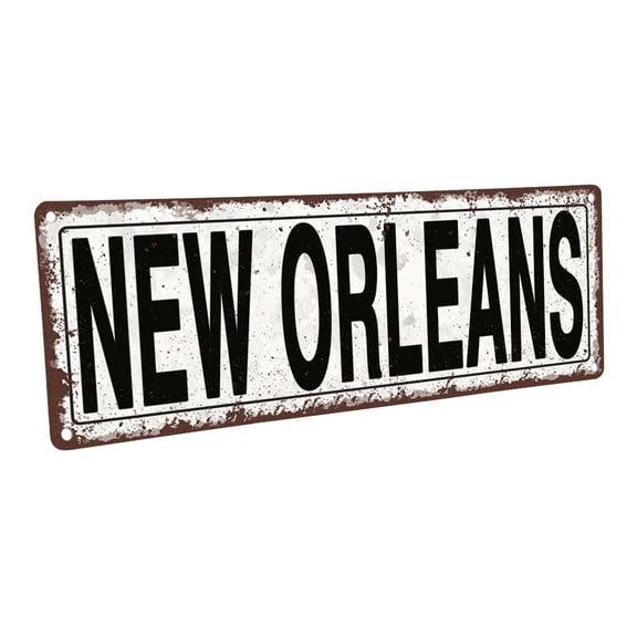 New Orleans 4"x12" Metal Sign, Wall Décor for Home and Office