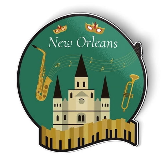 New Orleans - 5" Magnet for Car Locker Refrigerator