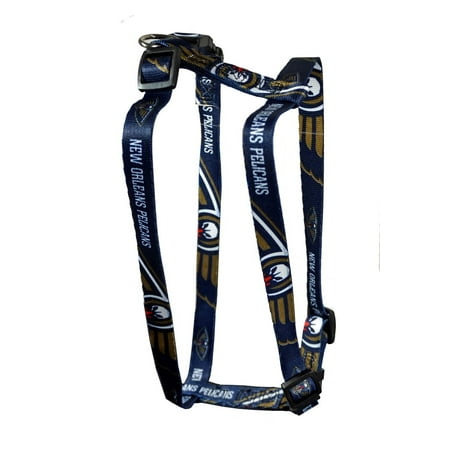 New Orleans Basketball Pelicans Medium 3/4 Inch Wide Adjustable Dog Harness - 14" - 24"