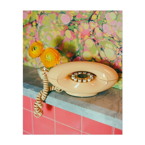 New Orleans Calling - New Orleans Louisiana Photography Retro Vintage Mid-Century Modern Floral Psychedelic Pattern Kitchen Decor Unframed Wall Art Print 20 x 30 inches