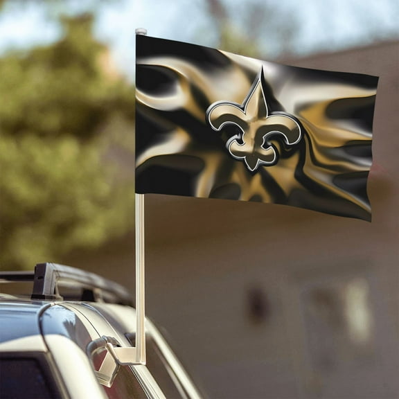New_Orleans Custom Car Flag 12" x 18", Football Team Fan Game Day Themed Flag, Personalized Car Decorative Flag, Weatherproof Car Flag, Window Hanging Flag (Flagpole Not Included)