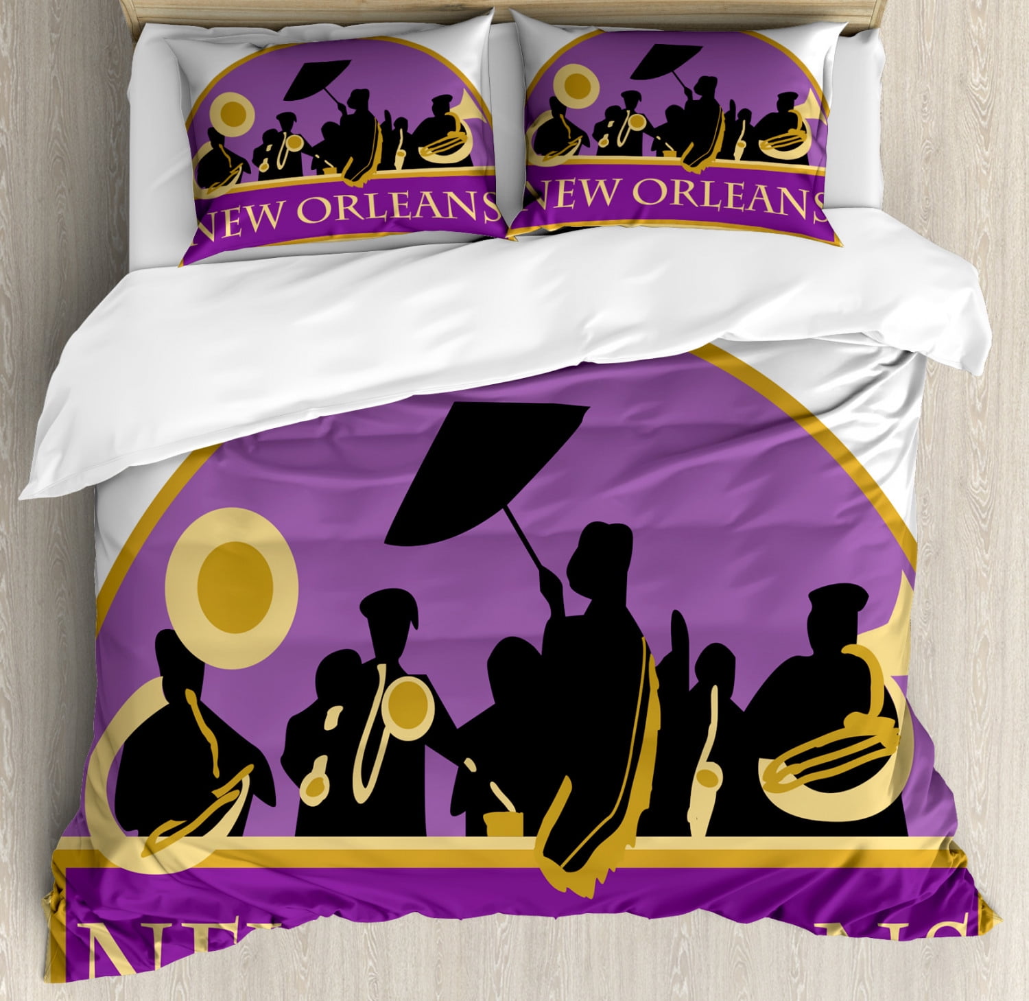 New Orleans Jazz Band King Size Duvet Cover Set